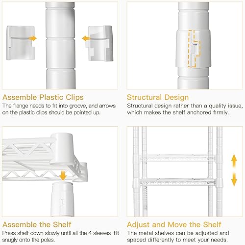 Miniatura 7 de Ulif H2 - Armarios portátiles de alta resistencia, 4 niveles independiente para espacios pequeños y esquinas, sistema organizador de armario,