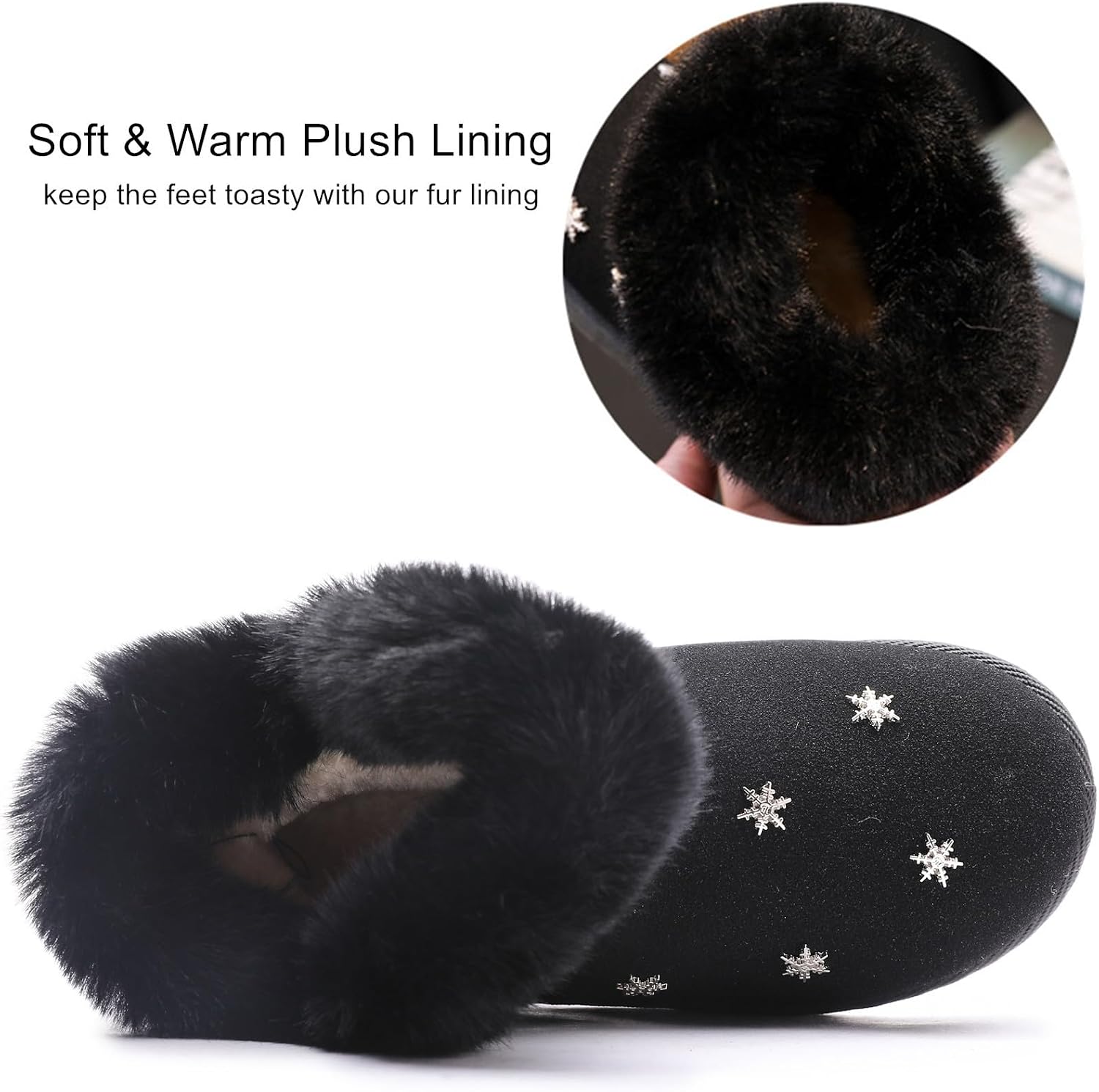 DADAWEN Kids Boys Girls Snow Boots Suede Warm Fur Lined Slip On Outdoor Winter Boots (Toddler/Little Kid)