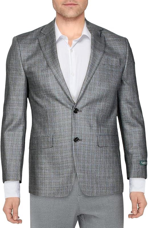 Lauren Ralph Lauren Mens Suit Separate Professional Two-Button Blazer Gray
