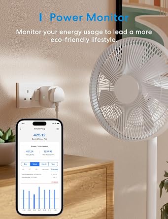 Meross MSS315 Matter Smart Plug Mini with Energy Monitoring 2-Pack