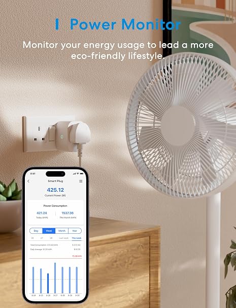 Meross MSS315 Matter Smart Plug Mini with Energy Monitoring 2-Pack