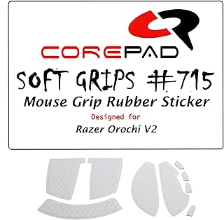 Corepad Soft Grips CG71500 Self-Adhesive Pre-Cut Anti-Slip Stickers for PC Gaming Mice (White, Razer Orochi V2)