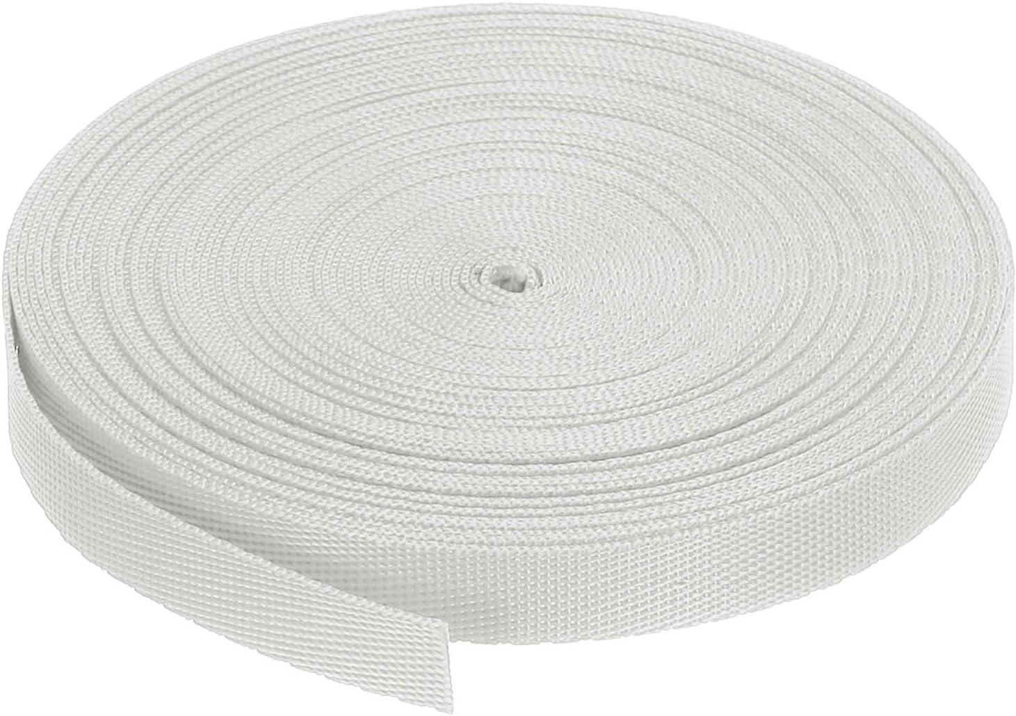 MECCANIXITY Flat Nylon Webbing Strap 3/8 Inch 10 Yards Polypropylene Webbing Bright Grey for Backpack, Luggage-Rack, Outdoor Climbing, DIY Craft