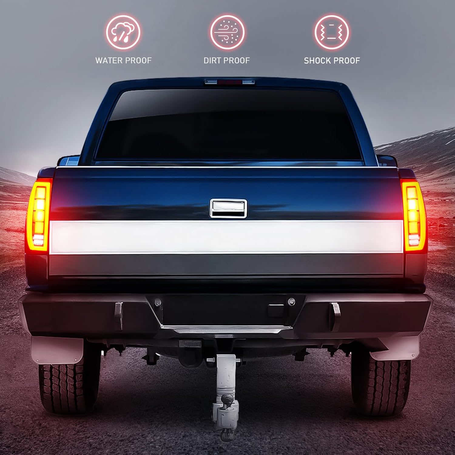 LED Tail Light Fit for Toyota Tundra 2014-2021, Taillight Assembly Replacement Left + Right Pair, Smoke Lens