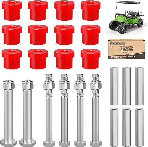 10L0L Complete Rear Leaf Springs & Shackles Bushing Sleeve Kit for EZGO TXT Medalist Gas and Electric Golf Cart 1994-up, Replace OEM 70289-G02 70291-G01, 00429-G4 14158-GI