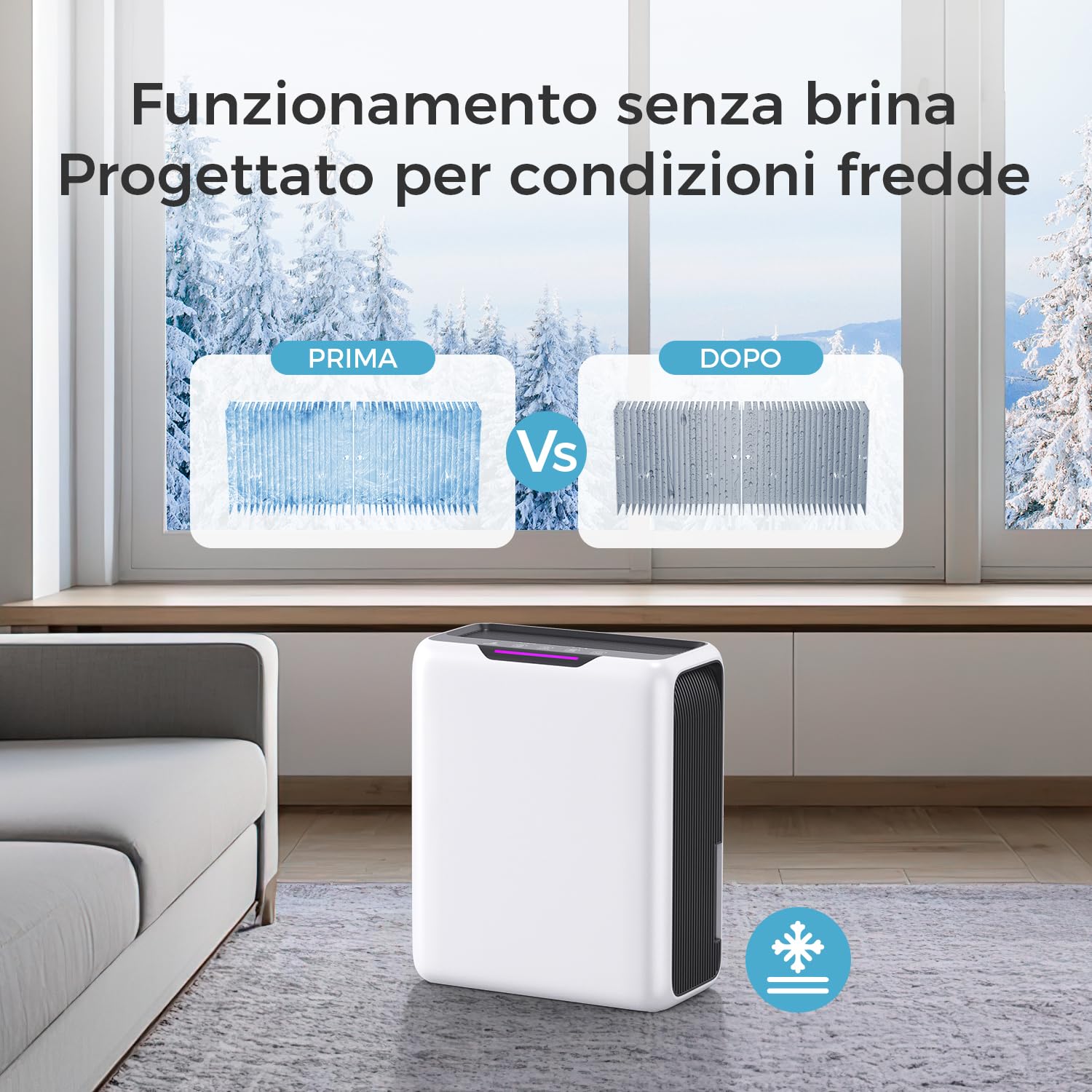 Deumidificatore 3000ML, Deumidificatore Casa per 20㎡, Doppia Tecnologia Peltier, 30dB Ultra Silenzioso casa Muffa, Sbrinamento Intelligente, Timer 24 Ore