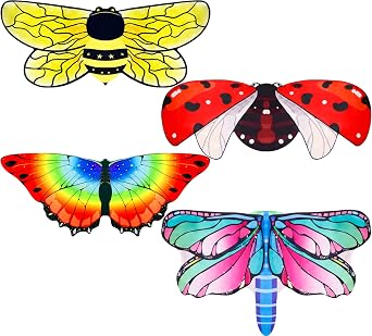 iROLEWIN Toddler-Kids Butterfly-Wings-Costume for Girls Fairy-Wings Dress-Up Bee-Ladybug-Costume as Party Toys Birthday Gifts