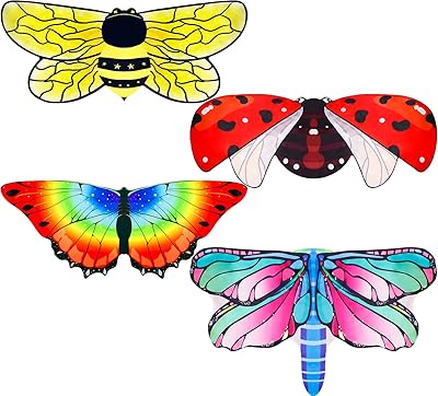 iROLEWIN Toddler-Kids Butterfly-Wings-Costume for Girls Dress-Up Clothes Dragonfly-Bee-Ladybug-Wings Bug Party Favors Gifts