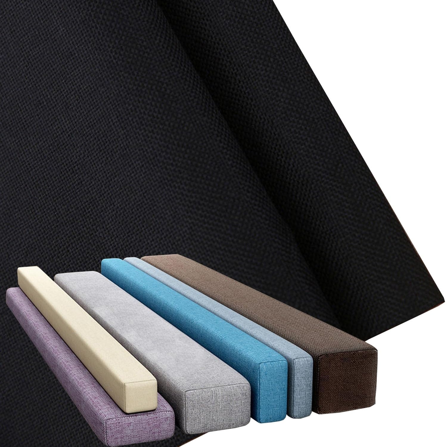 moismk Bed Gap Filler Cover Length 90/120/135/140/200 for Full Mattress, Eadboard Gap Filler Covers King with Zipper Linen Fabric Pillowcase for Headboard Gap(Black,200x15x20cm)
