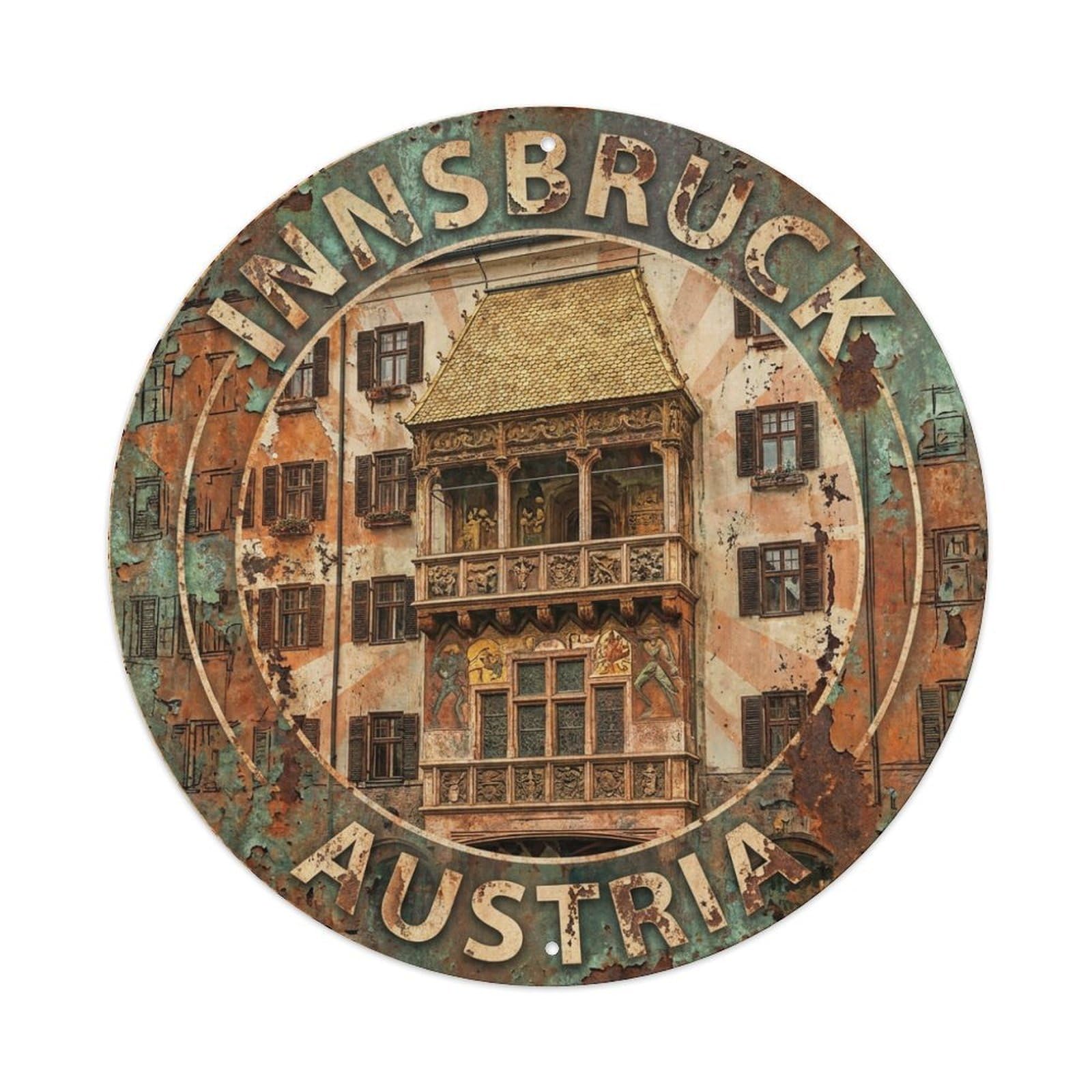Galvaxio Style Vintage Travel Austria Innsbruck Metal Tin Sign