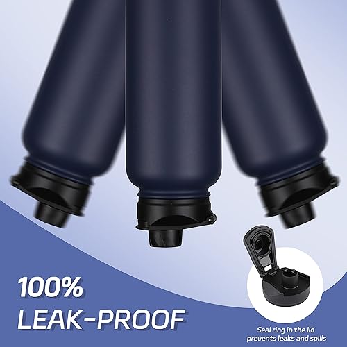 Miniatura 5 de HASLE OUTFITTERS Botella de Agua de Acero Inoxidable de 40oz, Aislada al Vacío de Doble Pared a Prueba de Fugas Botella de Agua Deportiva con 2