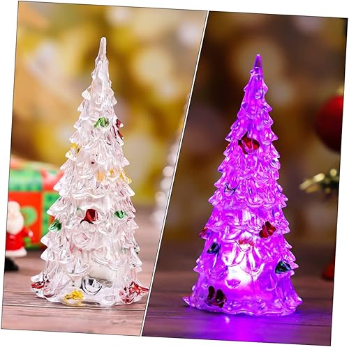 Miniatura 6 de 18 piezas de árboles de pulgadas con luz LED pequeña estatuilla de sala de fiesta, adornos artificiales, decoración nocturna, vacaciones, hogar,