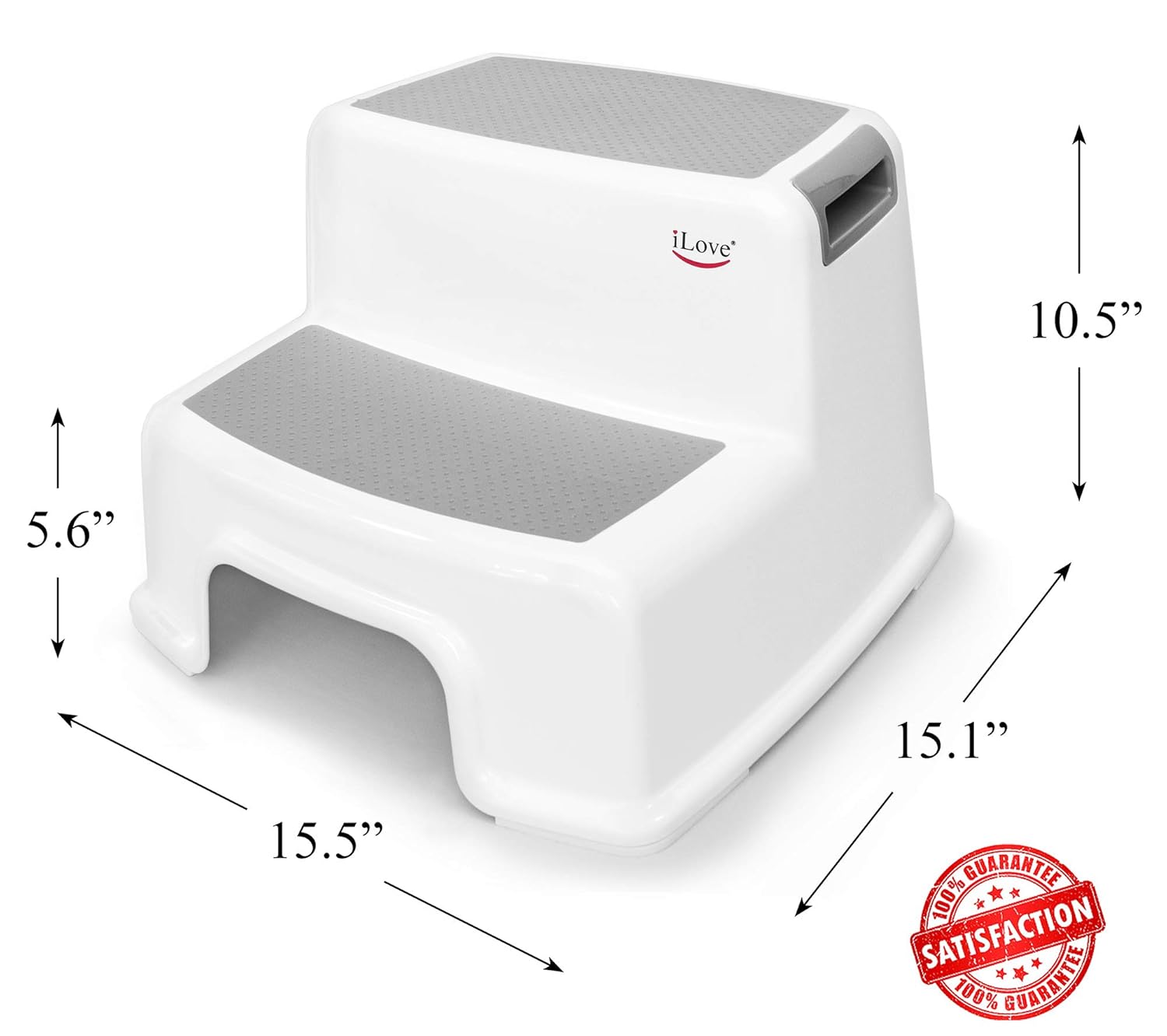 Wide+ 2 Step Stool for Kids (Pack of 1) | Toddler Stool for Toilet Potty Training | Slip Resistant Soft Grip for Safety as Bathroom Potty Stool and Kitchen Step Stool | Extra Wide Two Step | iLove : Baby