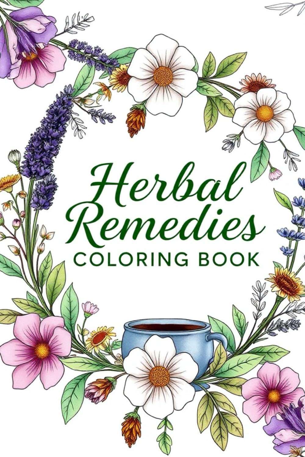 Herbal Remedies Coloring Book: Relax and Learn About Healing Herbs and Medicinal Plants with Beautiful Botanical Designs for Stress Relief and Mindfulness