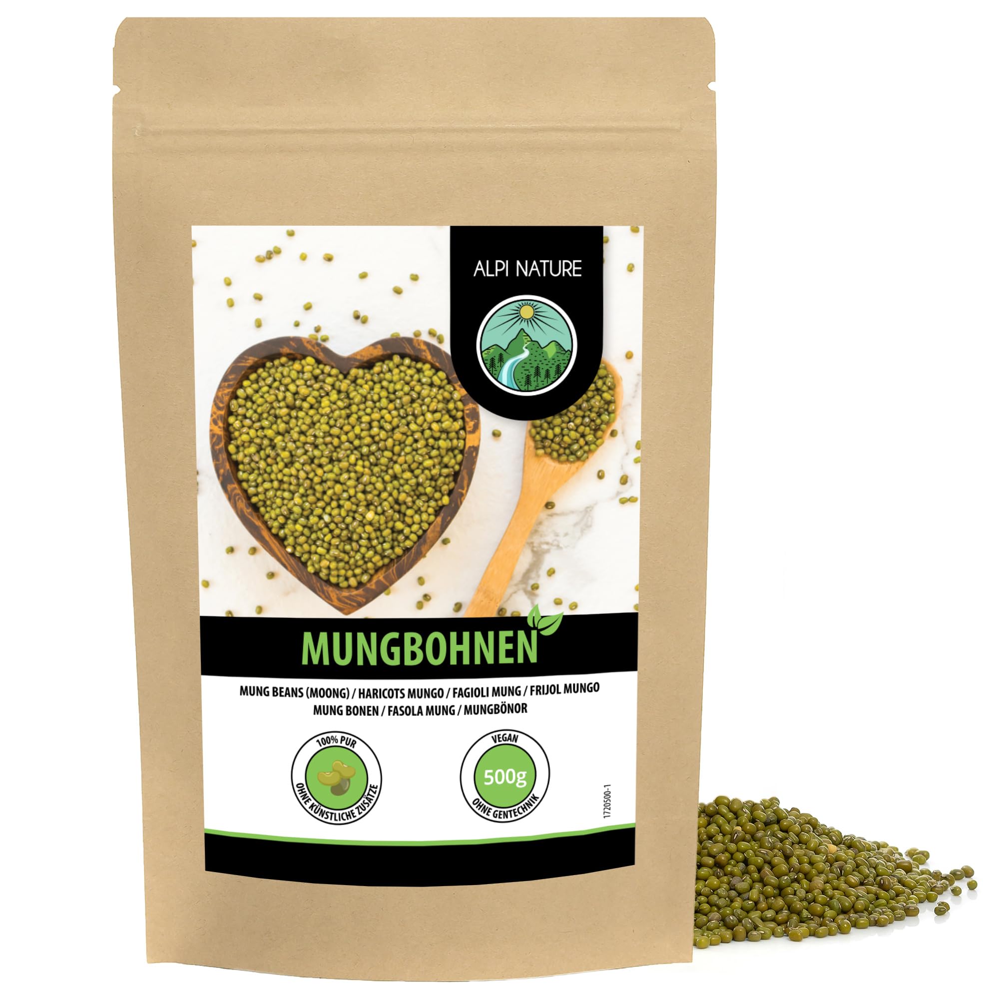 Alpi Nature Mung Beans 500g 1.1 lb, Mung Green Beans for Cooking, Soups, Curry, Gluten Free