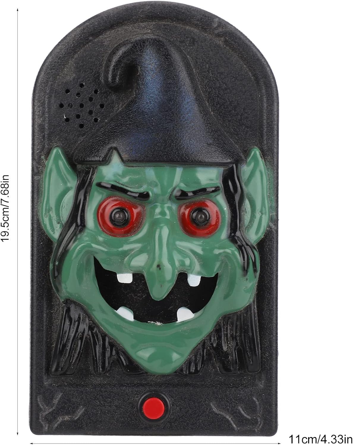 Horror Doorbell, Funny Gift Terrifying Welcome Sound Halloween Doorbell Decoration for Home Bar Party (Witch Shape)