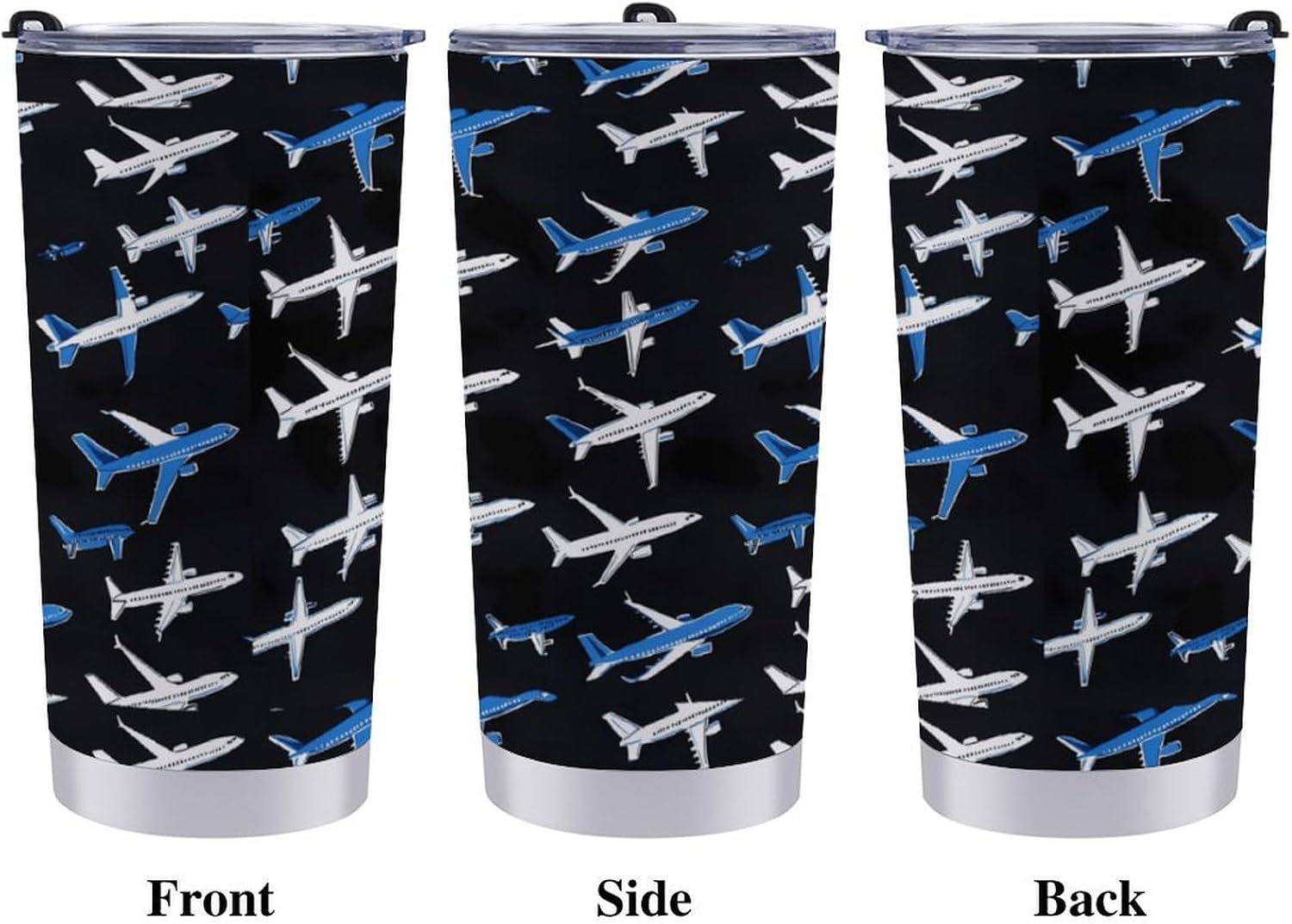 Cartoon Airplane Travel Coffee Mug Stainless Steel Insulated Tumbler Water Bottle Tea Cup for Home Office