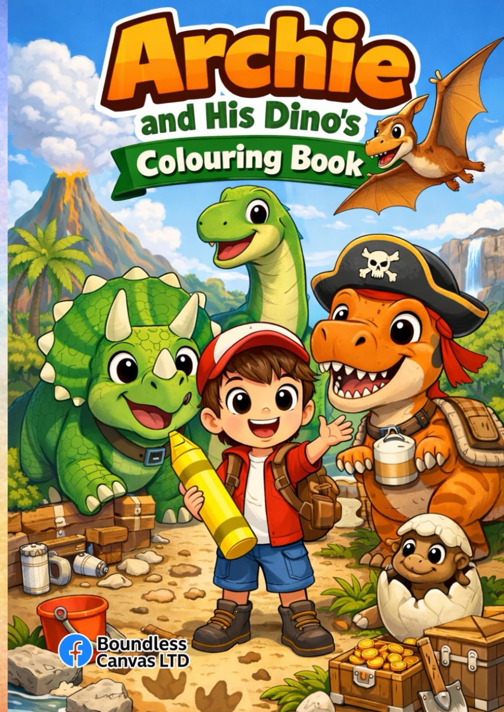 Archie and His Dinos: Colouring Book