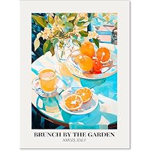 OMANI Italy Garden Food Canvas Wall Art Colorful Fruit Oranges Poster Sun-Kissed Citrus Vibrant Paintings Prints for Dining Room Kitchen 12X16 inch Unframed
