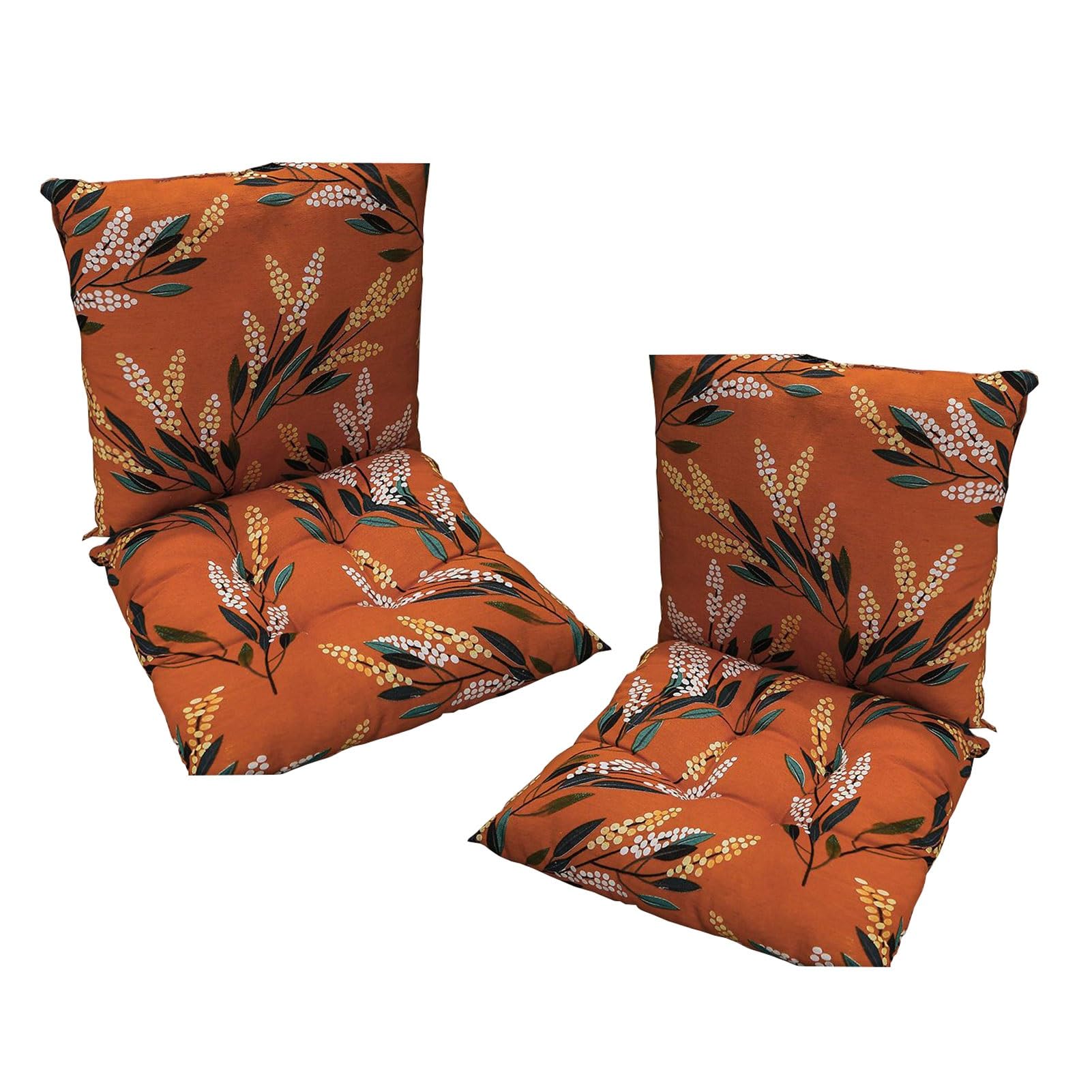 Low Back Cushion and Seat Cushion Set - Pack of 2 Chair Cushions with Straps, 40 x 80 cm Garden Chair Cushion with Removable Backrest - Ultimate Comfort for Your Outdoor Seating