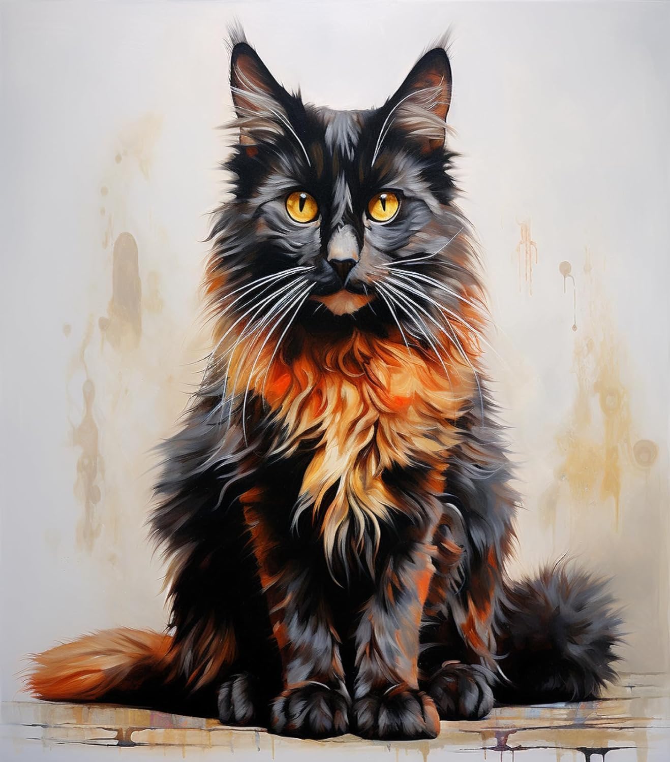 ZMHZMY Doodle Cat,DIY Oil Painting Paint by Numbers Kits for Adult Color According to The on Canvas,40x50cm No Frame