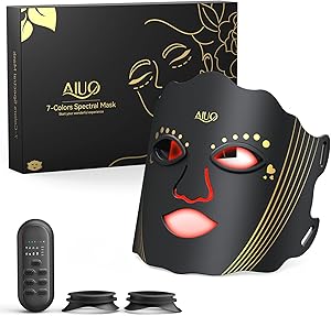 Red Light Therapy for Face, LED Face Mask Light Therapy, Rechargeable Red Light Therapy Mask for Face with Comfortable Light-Blocking Eye Protection & Timing Function At Home, Black