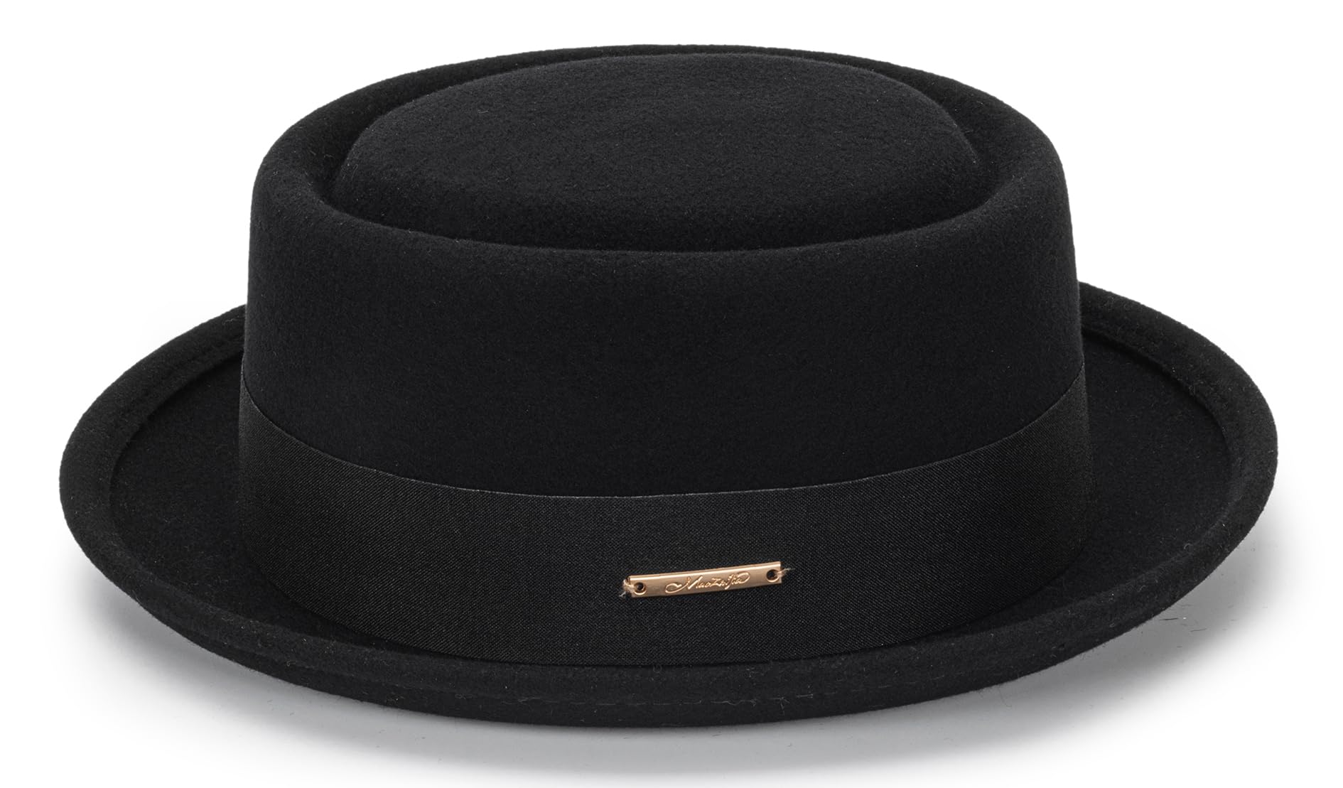 Sombrero de fieltro de lana de pastel de cerdo sombrero vintage noble plano sombrero de barco aplastable sombreros de Panamá