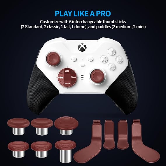 Complete Component Pack Gears of War Edition Replacement Parts Accessories Kit with Storage Case, Charging Dock, Cable, 6 Thumbsticks, 4 Paddles, 2 D-Pads for Xbox One Elite Series 2 Controller