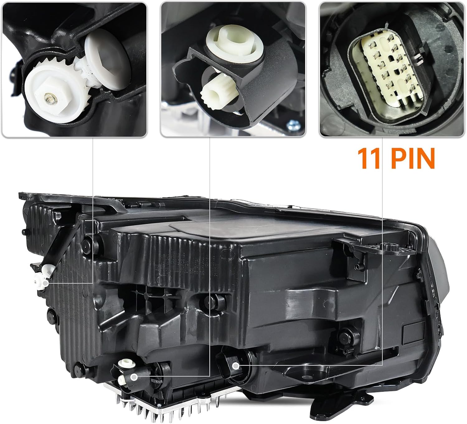Headlights Headlamps Assembly for 2022 2023 2024 2025 2026 Jeep Compass Headlight, LED Front Bumper Headlamp Headlight, Replace 68441581AG, CH2502353 (Left Driver Side, 11 Pins)