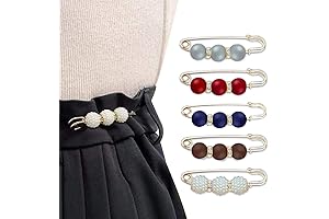 5 Pcs Fashion Pearl Brooch Set, Waist Tightening Brooch Set
