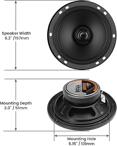 Vista 15 de BOSS Audio Systems BRS35 - Altavoz de repuesto para puerta de automóvil de 3.5 pulgadas, 50 vatios máximo, se vende individualmente
