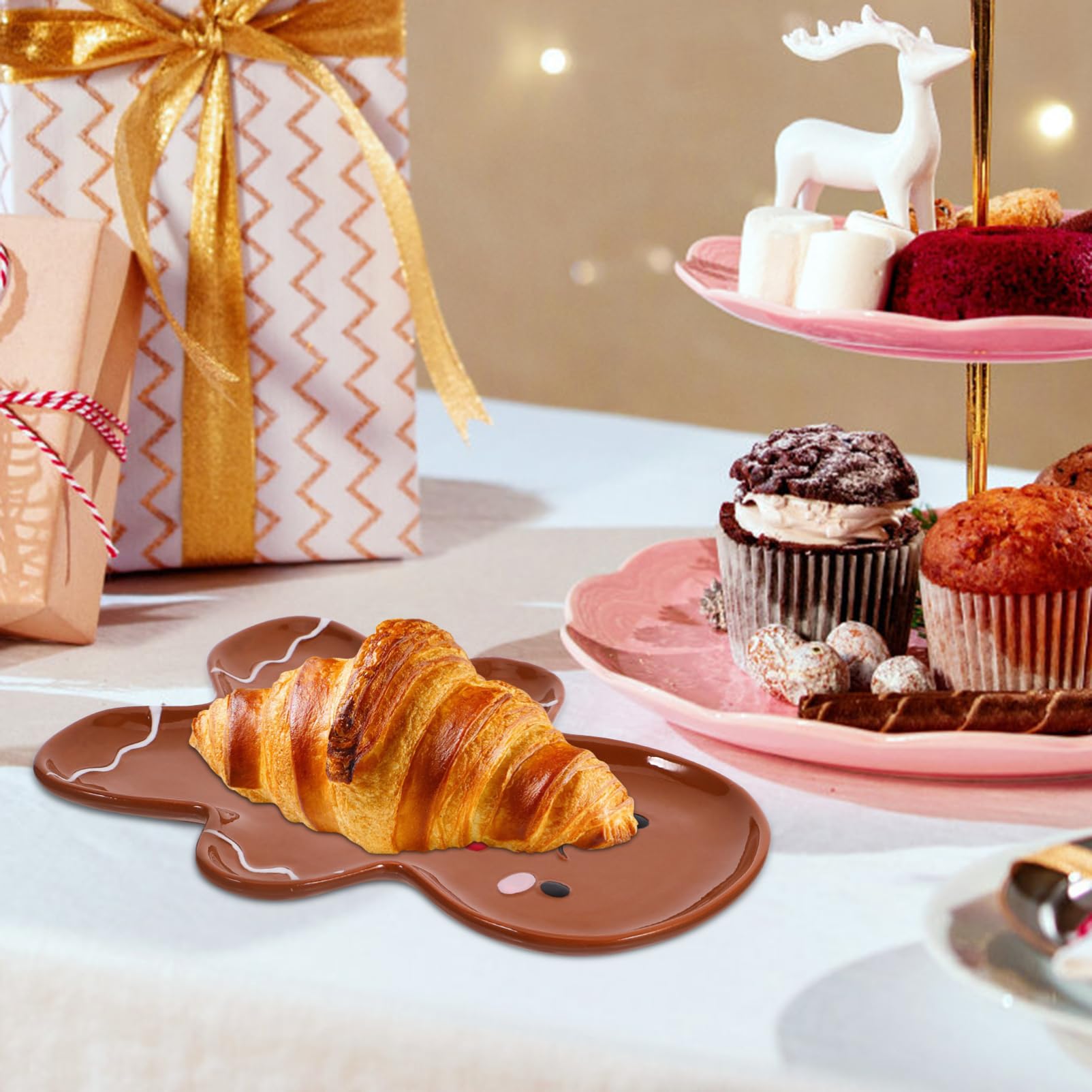 Weihnachts-Geschirr-Set Mit Lebkuchen-Motiv – Für 60 Personen – 180-teilig Mit Tellern & Servietten