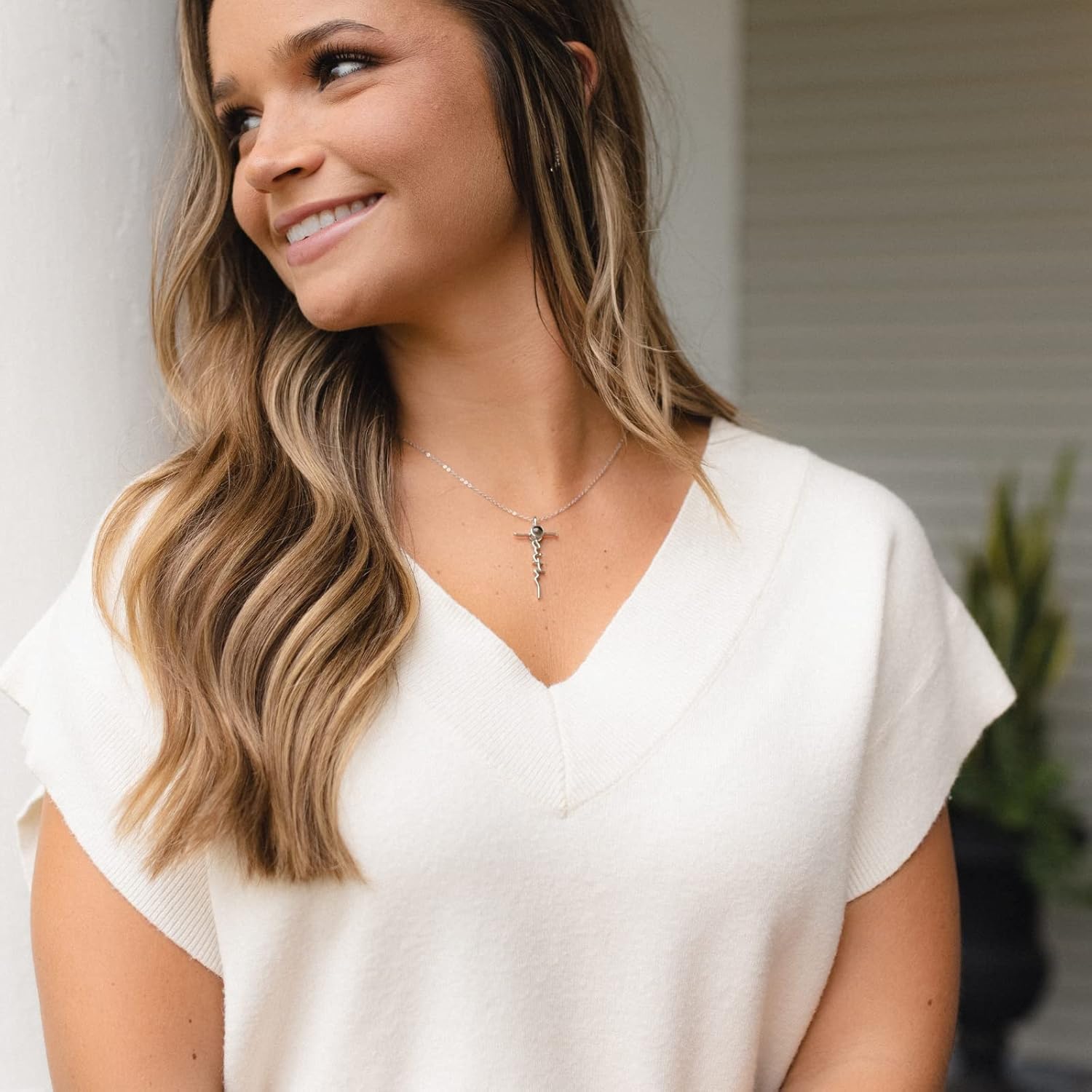 Loved Creations Faith Cross Necklace For Women, Sterling Silver Religious Jewelry, Christian Gifts Bible Verse Pendant Necklaces - Image 3