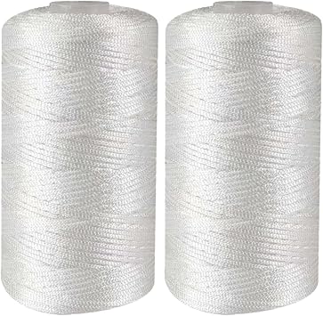 Sun Hat Yarn for Crocheting, 2 Soft Cord Nylon Yarn Nylon Crochet Yarn Cord Cotton Thread,Crocheting Nylon Yarn for Hand Knitted Hat Shoes Crochet Basket Yarn