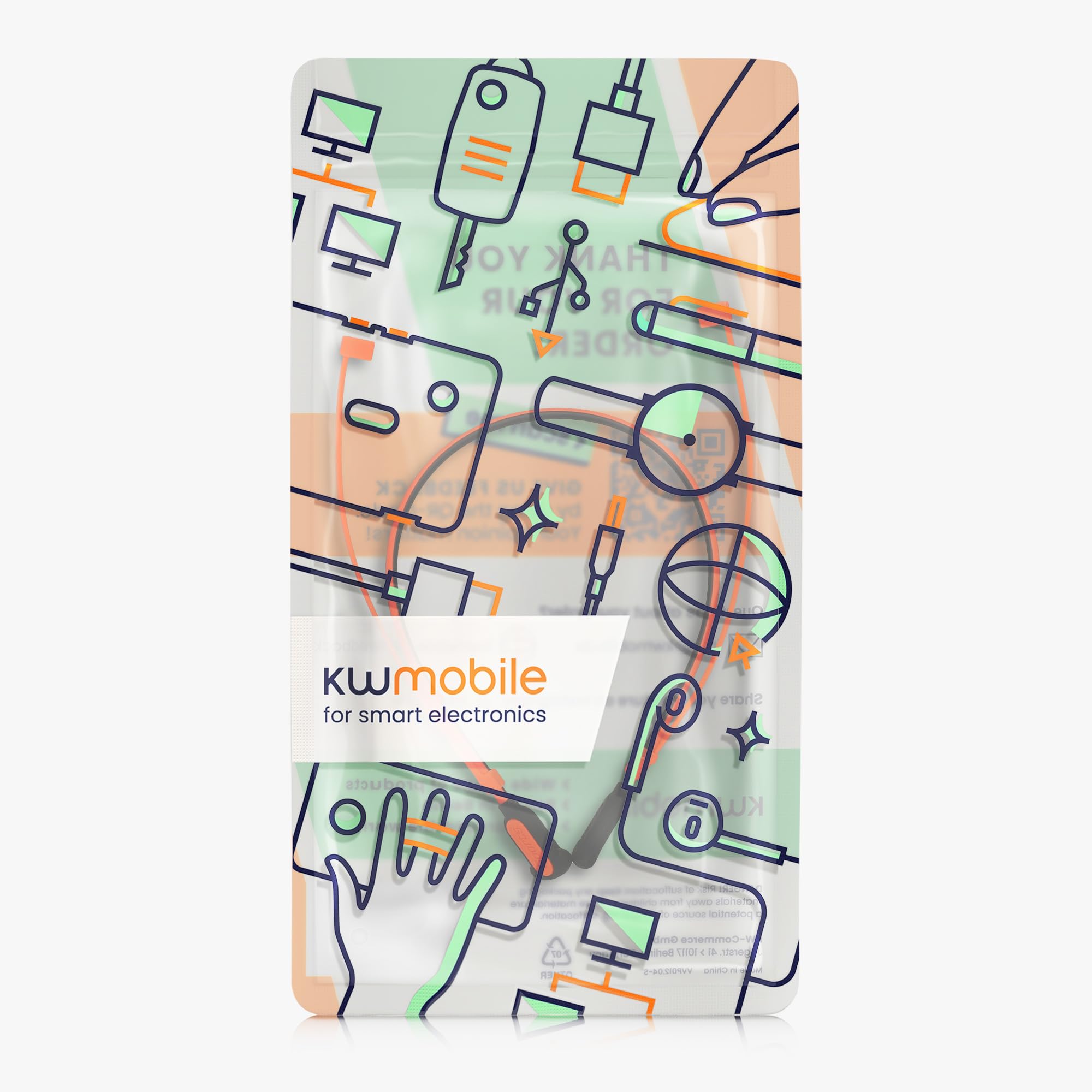 kwmobile silikonowa opaska do Apple Airpods 3/4 / Pro 1 / Pro 2 / Airpods Pro 3 uchwyt do joggingu - pasek na słuchawki douszne - akcesoria do słuchawek - czarno-pomarańczowy