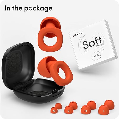 Miniatura 7 de Audree Tapones suaves para reducir el ruido, tapones flexibles reutilizables para dormir, viajar, concentrarse, estudiar y sensibilidad, cancelación