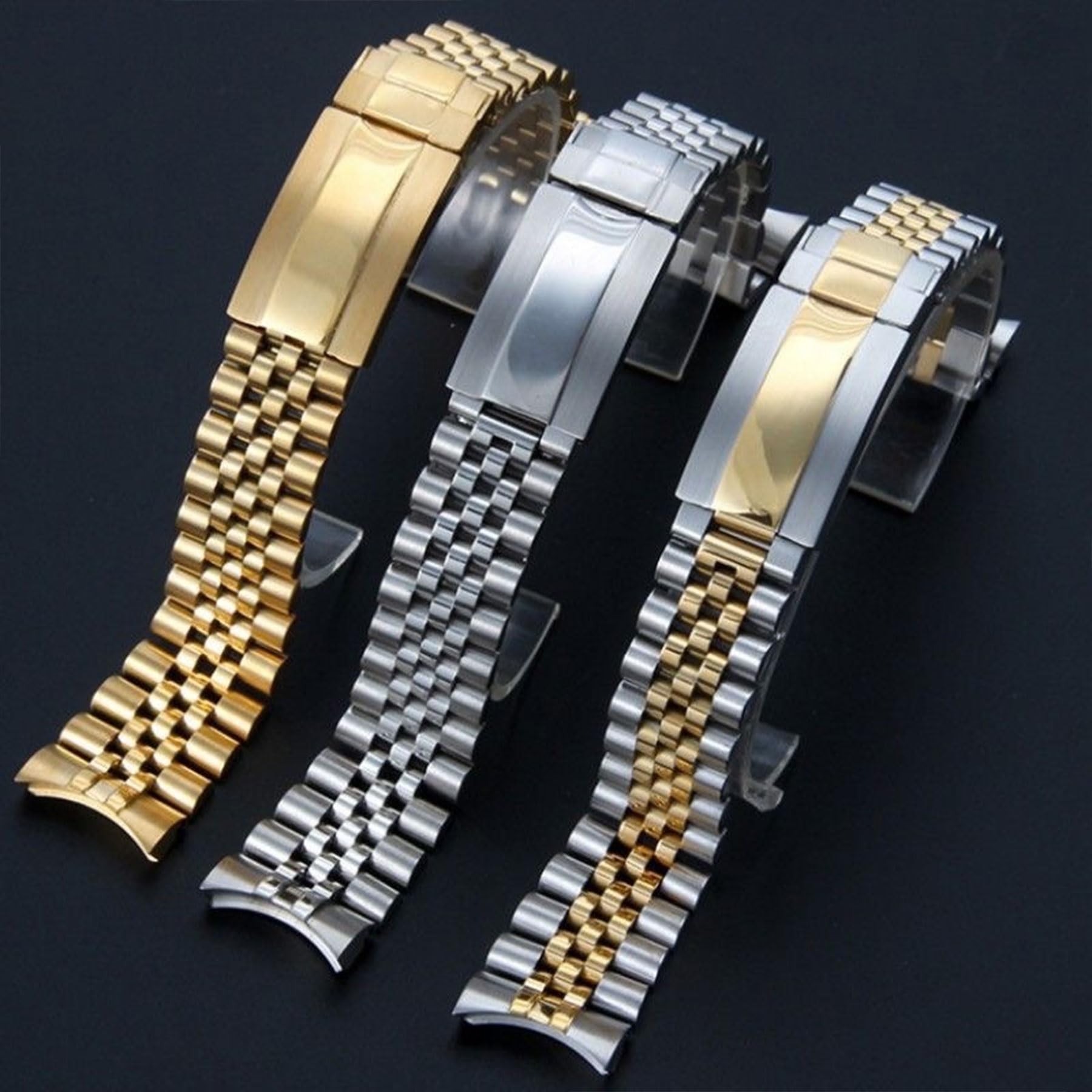 Cinturino Jubilee in Acciaio Inossidabile 316l per Rolex Datejust 36/41, Maglie Finali Solide, Bracciale di Ricambio in Metallo Regolabile. Silver 22mm