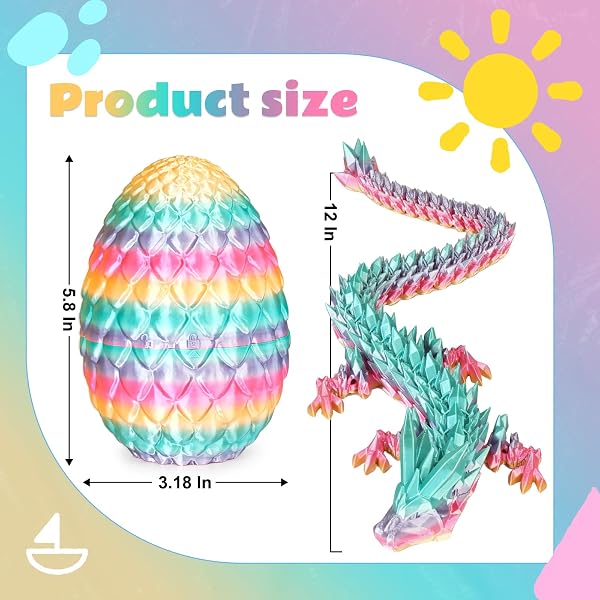 Olee Odee Dracheneier 3D-gedruckte Fidget-Spielzeuge für Erwachsene Überraschungsgeschenke für Kinder Freunde Kollegen Geburtstag Halloween Weihnachten Ostern Festgeschenke (Pastell-Regenbogen) - 5