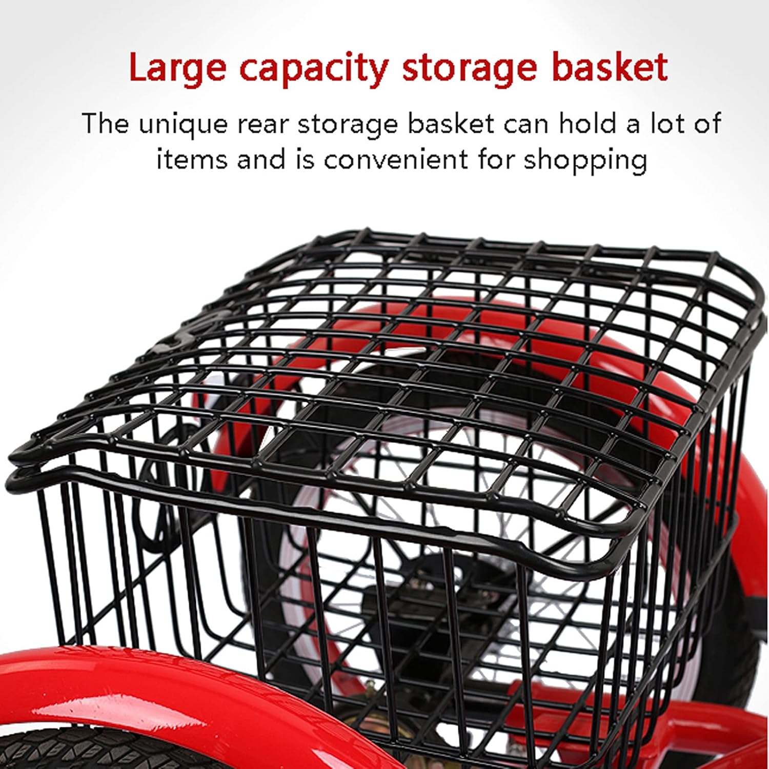 Three Wheel Bike 16inch Adult Tricycle High Carbon Steel Frame Cruiser Bike Large Capacity Storage Basket Comfort Bicycles Bike for Recreation Shopping Cycling Pedalling