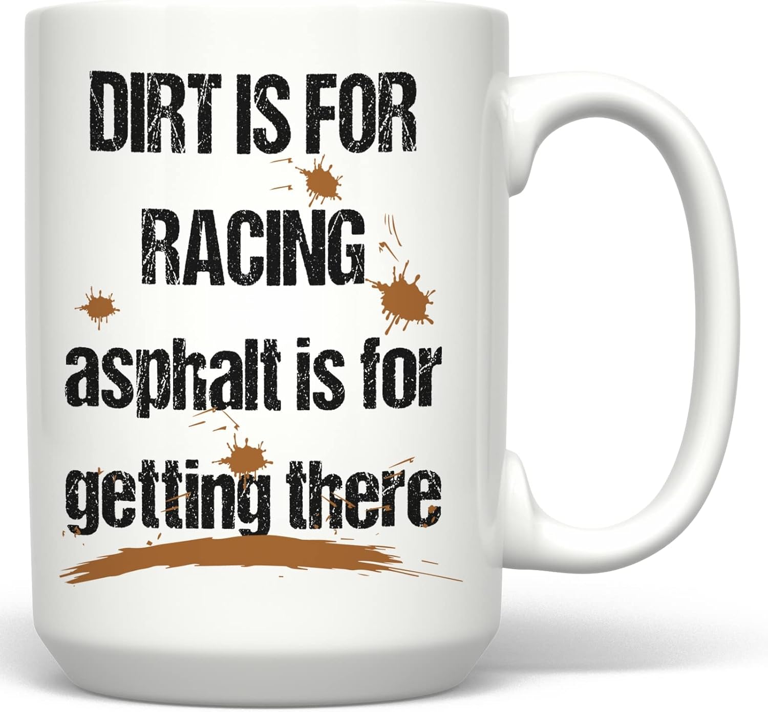 PixiDoodle Funny Dirt Bike or Mud Racing Distressed Coffee Mug (11 oz, White)