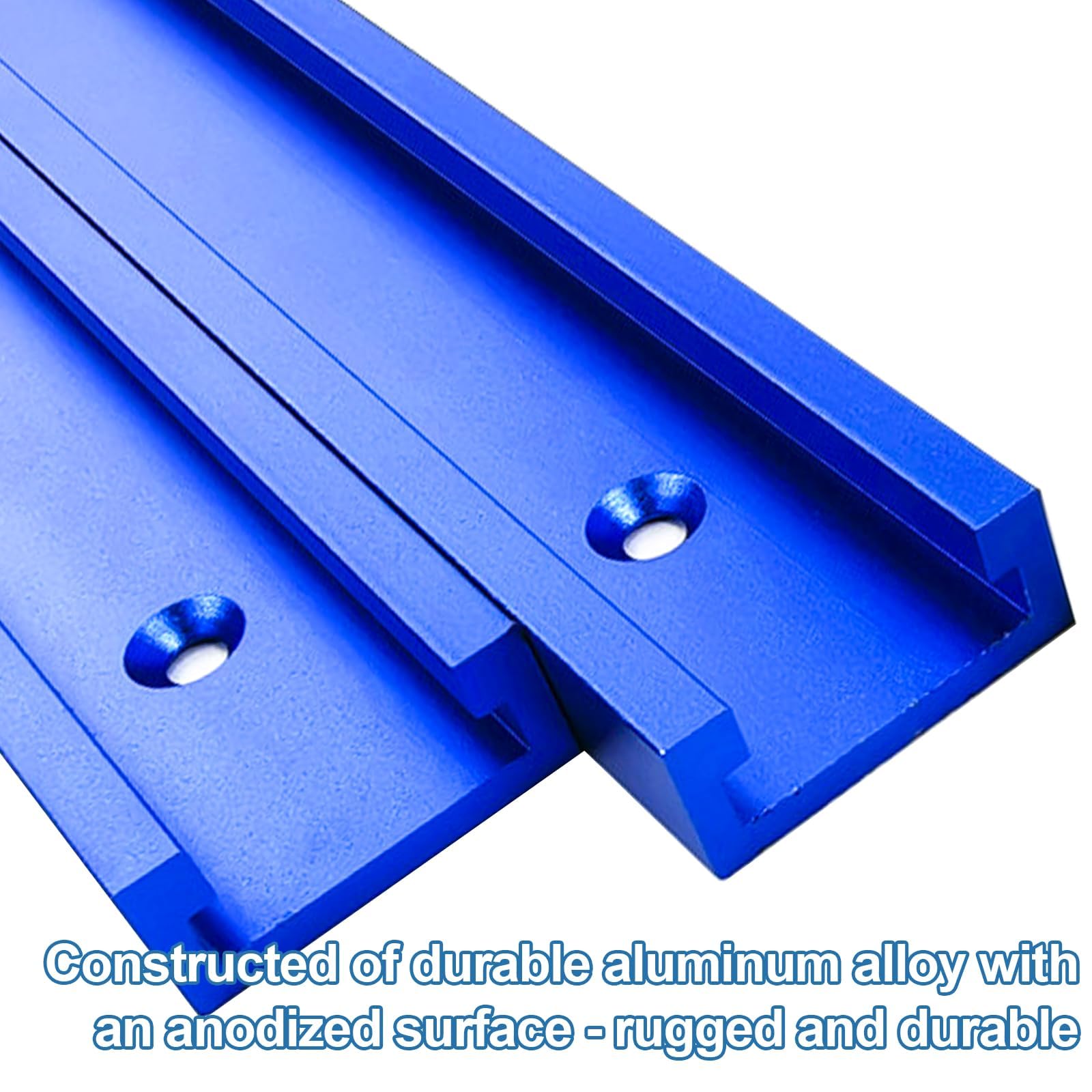 Lot de 4 Rail de Guidage Scie Sur Table, Rails Aluminium T Track de 400mm, M8, M6 Rail en T Avec Accessoires Complets pour Outil de Travail du Bois