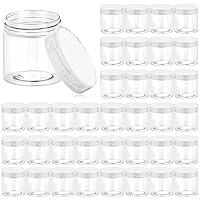 Vista 8 de Eternal Moment Paquete de 36 Frascos Contenedores de Plástico de 3 OZ Redondos Transparentes para Cosméticos con Tapas Blancas, Perfectos