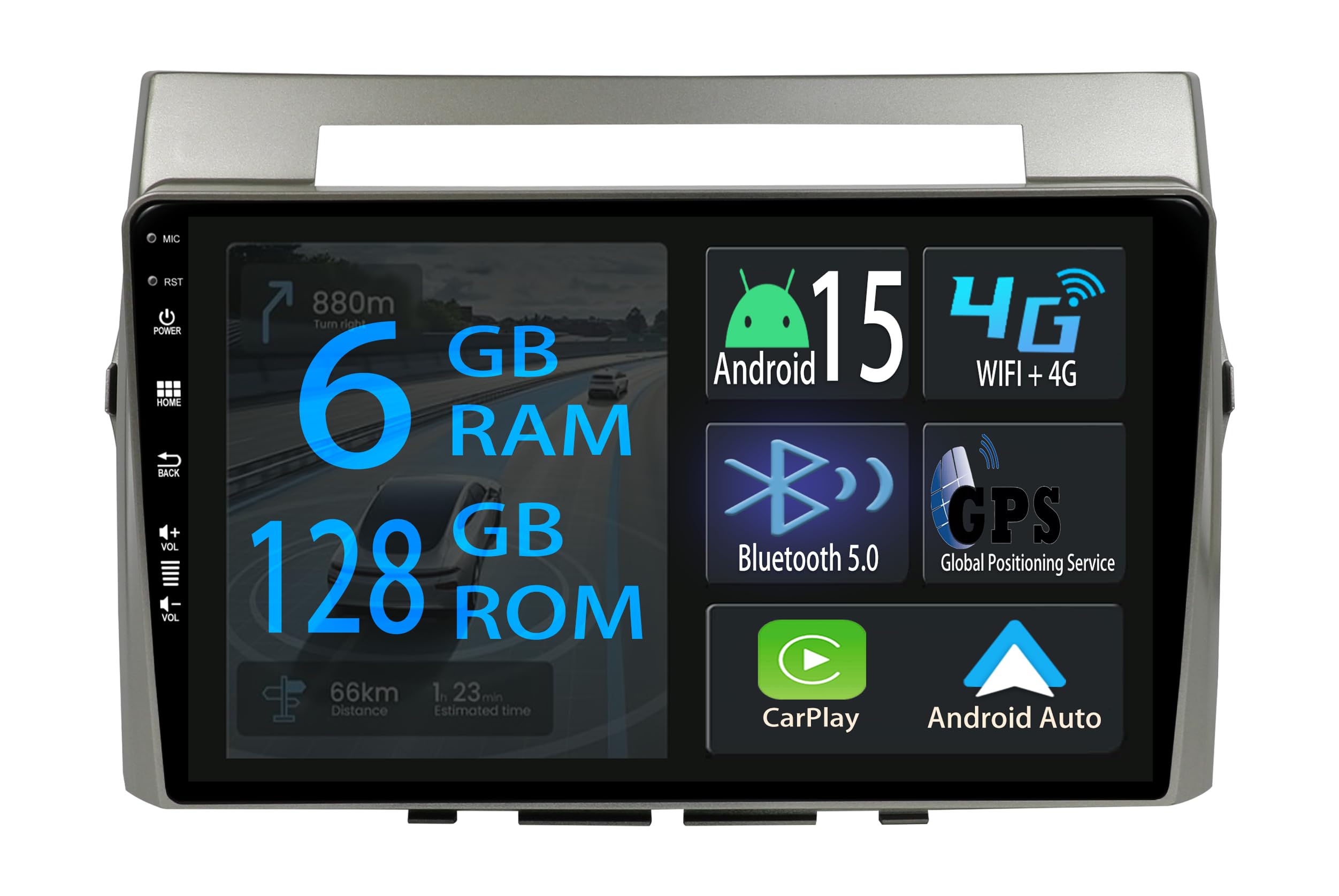 Radio stéréo Keconsing 9 pouces tactile compatible avec Mirror Link - 8