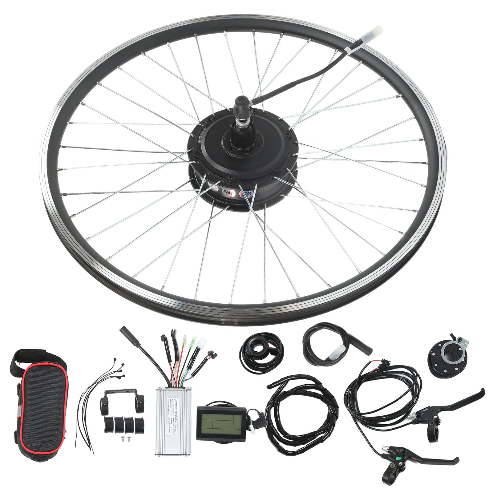 Kit de Conversion de vélo électrique 48V 500W, Kit de moteur de moyeu de Cassette de roue arrière avec contrôleur 11A et panneau LCD3 (20 pouces)