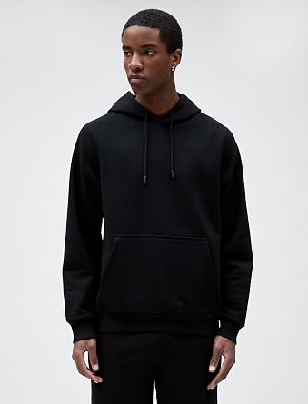 Basic Kapşonlu Sweat Cep Detaylı Uzun Kollu