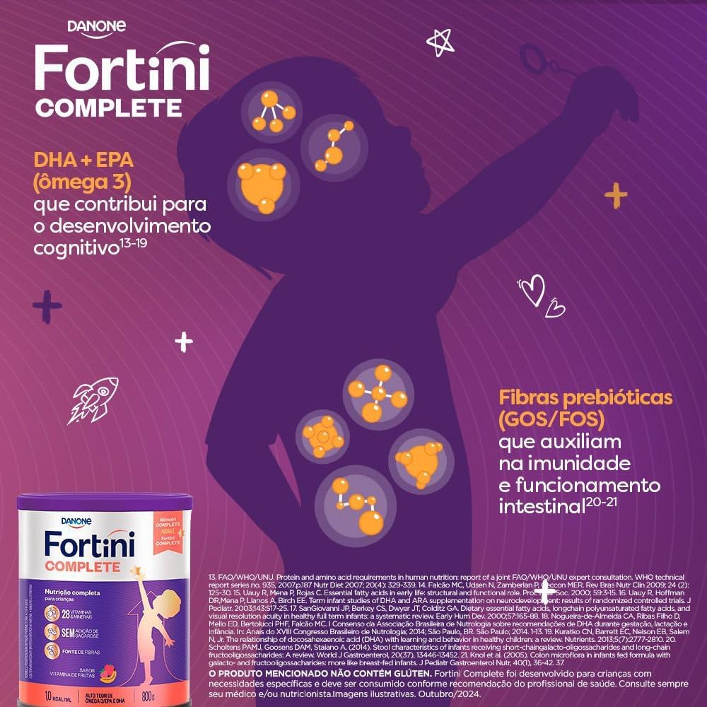 Danone Nutricia Suplemento Infantil Fortini Complete Vitamina De Frutas 800G