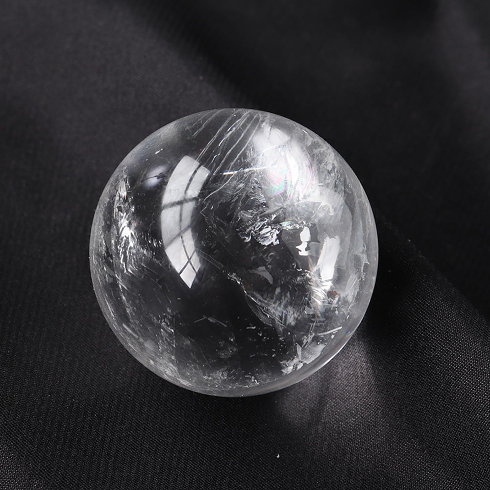 YLQUXEUV Clear Quartz Crystal Sphere Ball Gemstone Feng Shui Collection Pocket Decorative Stone,50mm
