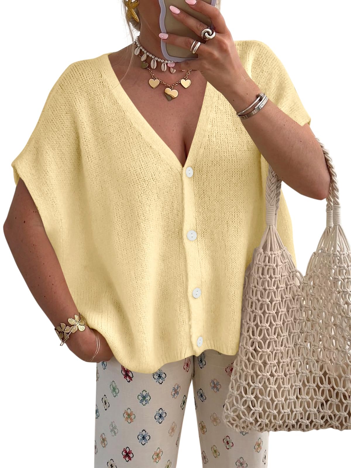 PRETTYGARDEN Womens 2026 Summer Oversized Cardigans Sweaters