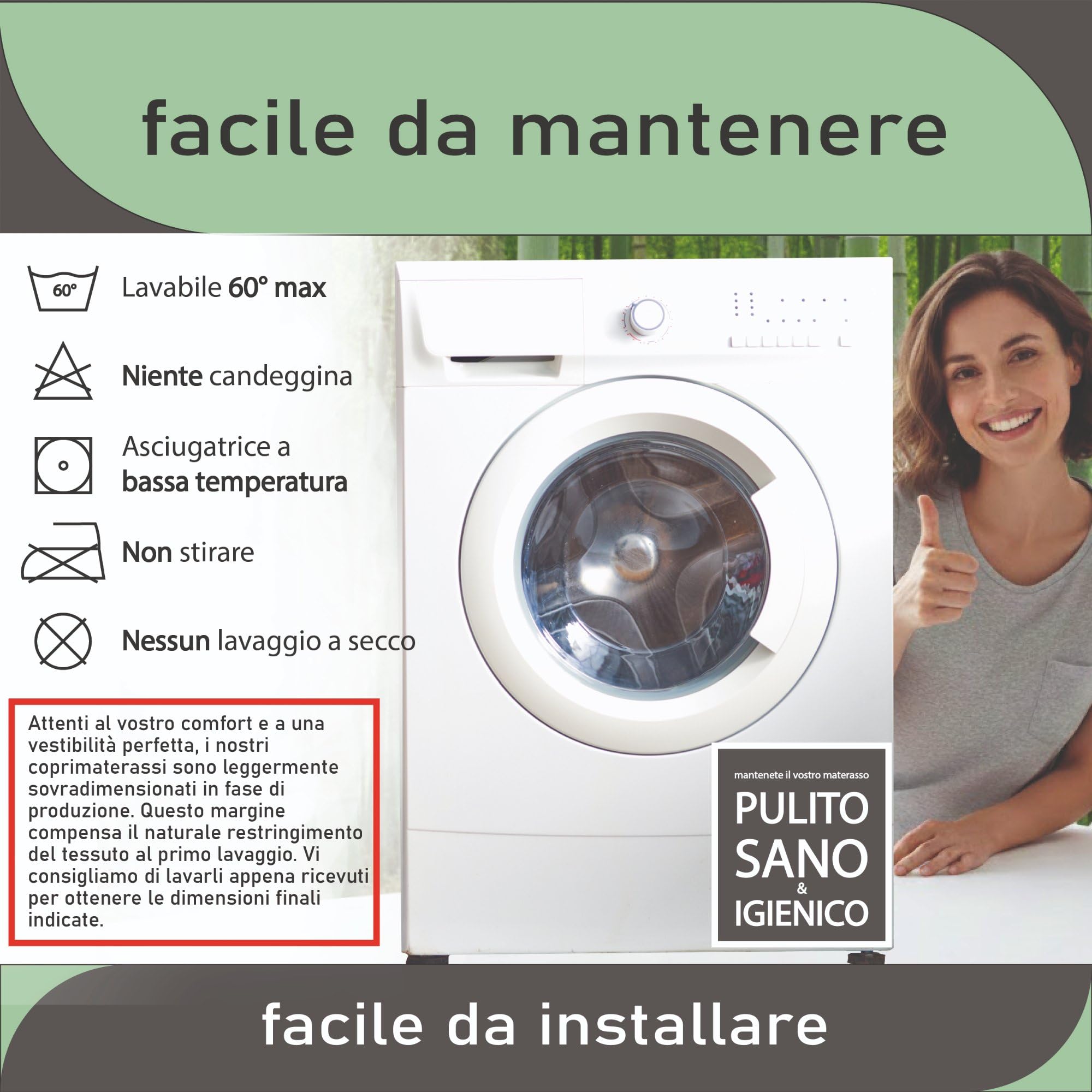 Twillie Coprimaterasso 160 x 200 Bambù – Qualità Premium – Impermeabile e Traspirante – Con Cotone Naturale, Trattamento Svizzero Sanitized® Anti-Acari Antibatterico Anti-Odore – Made in UE