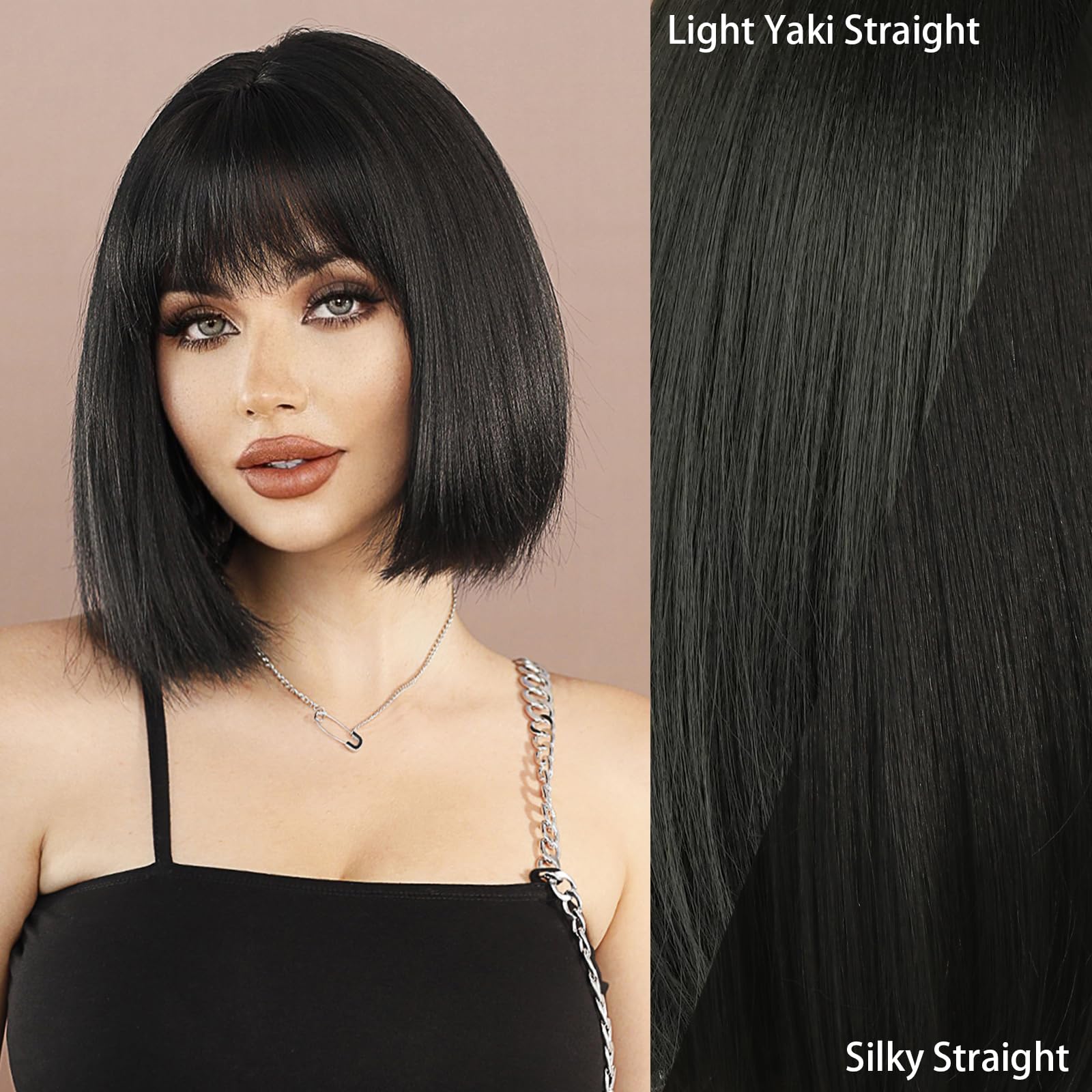 - ? 24” Layered BLACK YAKI STRAIGHT Bang Wig *NEW* Amazon.com : STUDIOCUT BY PROS Straight Hair Wig 18 Inch  main image 3